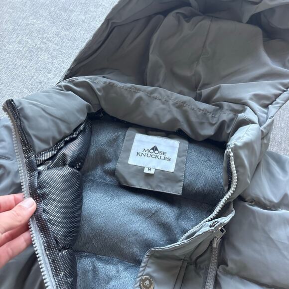 Moose Knuckles Men’s Grey Winter Down Jacket - Picture 3 of 8
